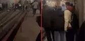 Metroda ilginç görüntü! Vatandaşlar raylara inip durağa kadar yürümek zorunda kaldı