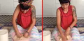 Bu sefer sesini değil hamaratlığını sergileyen Melek Mosso, hamur yoğurduğu anları paylaştı