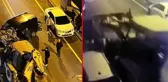 Mersin'de belediyenin kepçesini çalan şahıs şehri birbirine kattı: Araçlara çarpma anı güvenlik kamerasında
