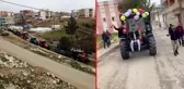 Böylesi daha önce hiçbir düğünde yaşanmadı: Gelini almaya bu sefer traktörle gittiler