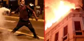 Peru yangın yeri! Tarihi bina cayır cayır yandı, protestolardaki toplam ölü sayısı 53'ü buldu