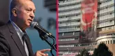 Cumhurbaşkanı Erdoğan, CHP Genel Merkez binasına asılan 