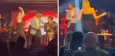 Prestij Meselesi galasına damga vuran an! Mahsun Kırmızıgül söyledi, Hande Sarıoğlu kalça dansı yaptı