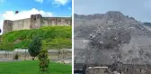 7.7'lük depremde tarihi Gaziantep Kalesi'nin büyük bir kısmı yıkıldı