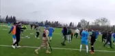 Amatör lig maçında olaylar çıktı, jandarma sahaya indi