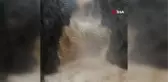 Sağanak yağış sonrası şelale coştu