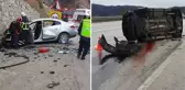 Araçların kafa kafaya çarpıştığı kazada ortalık kan gölüne döndü: 3 ölü, 2 yaralı