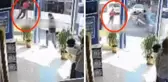 Kaçak göçmen, polis otobüsünün camını kırıp kaçtı! O anlar kamerada