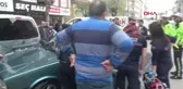 PARK HALİNDEKİ ARAÇLARA ÇARPIP ŞOKA GİRİNCE ARAÇTAN İNEMEDİ