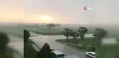 Yıldırımın düşme anı kameraya böyle yansıdı