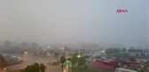 ANTALYA'DA SAĞANAK RÖGAR KAPAĞI ÜSTÜNDEKİ ASFALTI KALDIRDI--