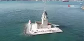 11 Mayıs'ta ziyarete açılacak olan Kız Kulesi dron ile havadan görüntülendi