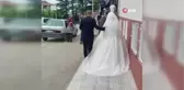 Gelinle damat oy kullanarak düğüne gitti