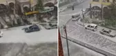 Ankara'da aniden bastıran dolu yağışı vatandaşlara zor anlar yaşattı