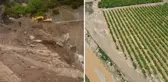 Sağanak Manisa'da hayatı felç etti! Üzüm bağları göle döndü, yollar çöktü