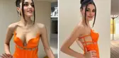 Hande Erçel çok cesur! Elbisesini kaldırıp iç çamaşırının görünmesini umursamadan poz verdi