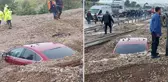 Afyonkarahisar-Denizli kara yolunda heyelan: 1 ölü, 1 yaralı