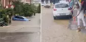 İzmit'te sağanak hayatı felç etti! Dere taştı, caddeler su altında kaldı