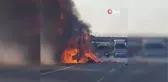TEM'de tır alev alev yandı: O anlar kamerada