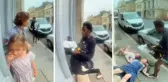 Yaşlı kadını gasp edip torununu kaçırmaya çalıştı! O anlar kamerada