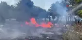 Kuşadası'nda denize 50 metre uzaklıkta çıkan arazi yangınında sabotaj iddiası