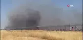 Suriye sınırındaki mayınlı alanda korkutan yangın