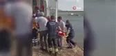 Kayalıklardan düştü kayıkla kurtarıldı