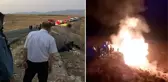 Şarampole yuvarlanan kamyonda yangın çıktı! 4 kişi öldü, 2 kişi ağır yaralandı