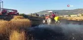 Elektrik direğinden çıkan yangında 8 dönüm arazi kül oldu