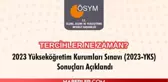 2023 tercihler ne zaman YKS?
