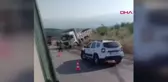 İnegöl'de freni boşalan kamyon yoldan çıktı, sürücü yaralandı