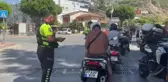 Alanya'da polis ekiplerinden motosiklet denetimi