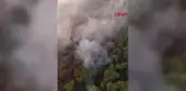 Antalya Kemer'deki Orman Yangınına Havadan Müdahale Başladı
