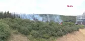 Kağıthane'de Tem Otoyolu Kenarında Ağaçlarda Yangın