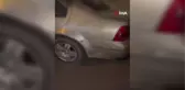 Park halindeki otomobilde yangın çıktı