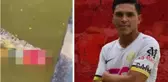 Serinlemek için nehre giren futbolcuyu timsah insanların göz önünde parçalayarak öldürdü