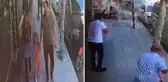Kaldırımda yürüyen baba ve kızın üstüne beton parçaları düştü