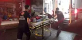 Kayganlaşan yolda devrilen motosiklet sürücüsü yaralandı
