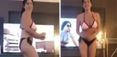 Bikiniyle dans ettiği videoyu 