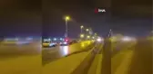 Küçükçekmece'de seyir halindeki araç alev alev yandı