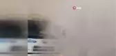 Ağır hasarlı bina yıkılırken sağlam binaya zarar verdi