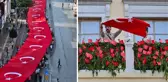 İzmir'de coşkulu kutlama! Türk ordusunun 101 yıl önce şehre girerken kullandığı güzergahta dev Türk bayrağı taşıdılar