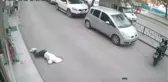 Kastamonu'da genç kızın 3. kattan düşme anı kameraya yansıdı