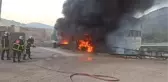 Amasya Belediyesi Asfalt Şantiyesinde Yangın Çıktı