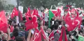 Milli İrade Platformu İsrail'in Filistin'deki saldırılarına tepki göstermek için Büyük Filistin Yürüyüşü düzenledi