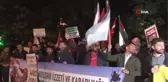 İsrail'in saldırısı Ankara Büyükelçiliği önünde protesto edildi