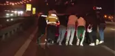 Hatalı sollama yapan motosiklete otomobil çarptı: 1 hafif yaralı