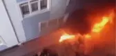 Şişli'de Sokak Süpürme Aracı Alev Aldı