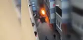 Şişli'de seyir halindeki sokak süpürme aracı alevlere teslim oldu