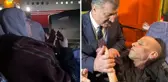 Tedavilerine Türkiye'de devam edilecek olan Gazzeli hastalar, uçağa binmeden önce ellerini açıp dua etti